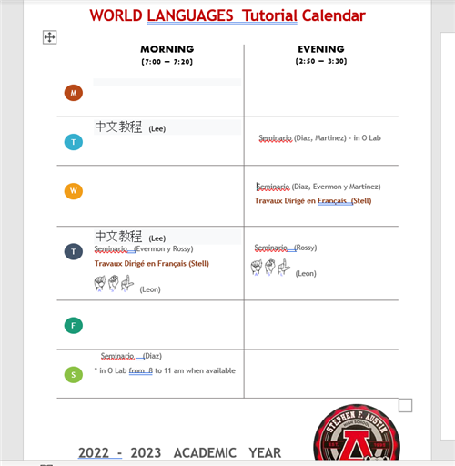 WL Tutorial Calendar